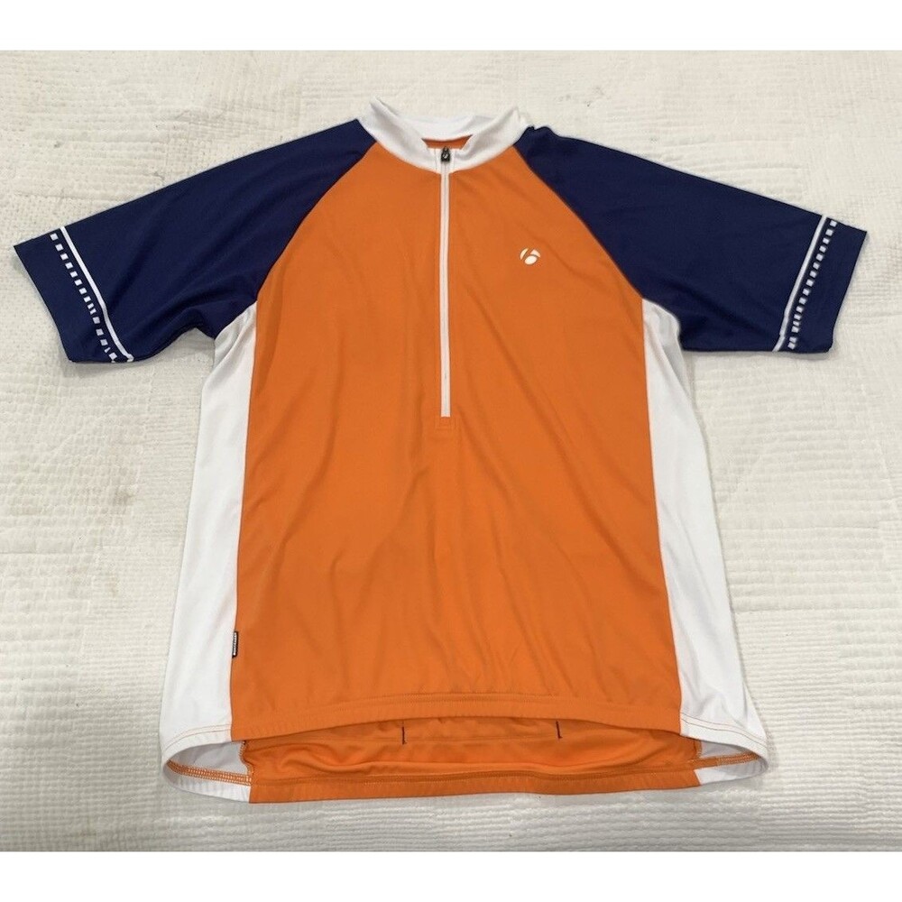 Bontrager 1/2 Zip Short Sleeve Cycling Solstice Jersey Men's Large Orange Blue